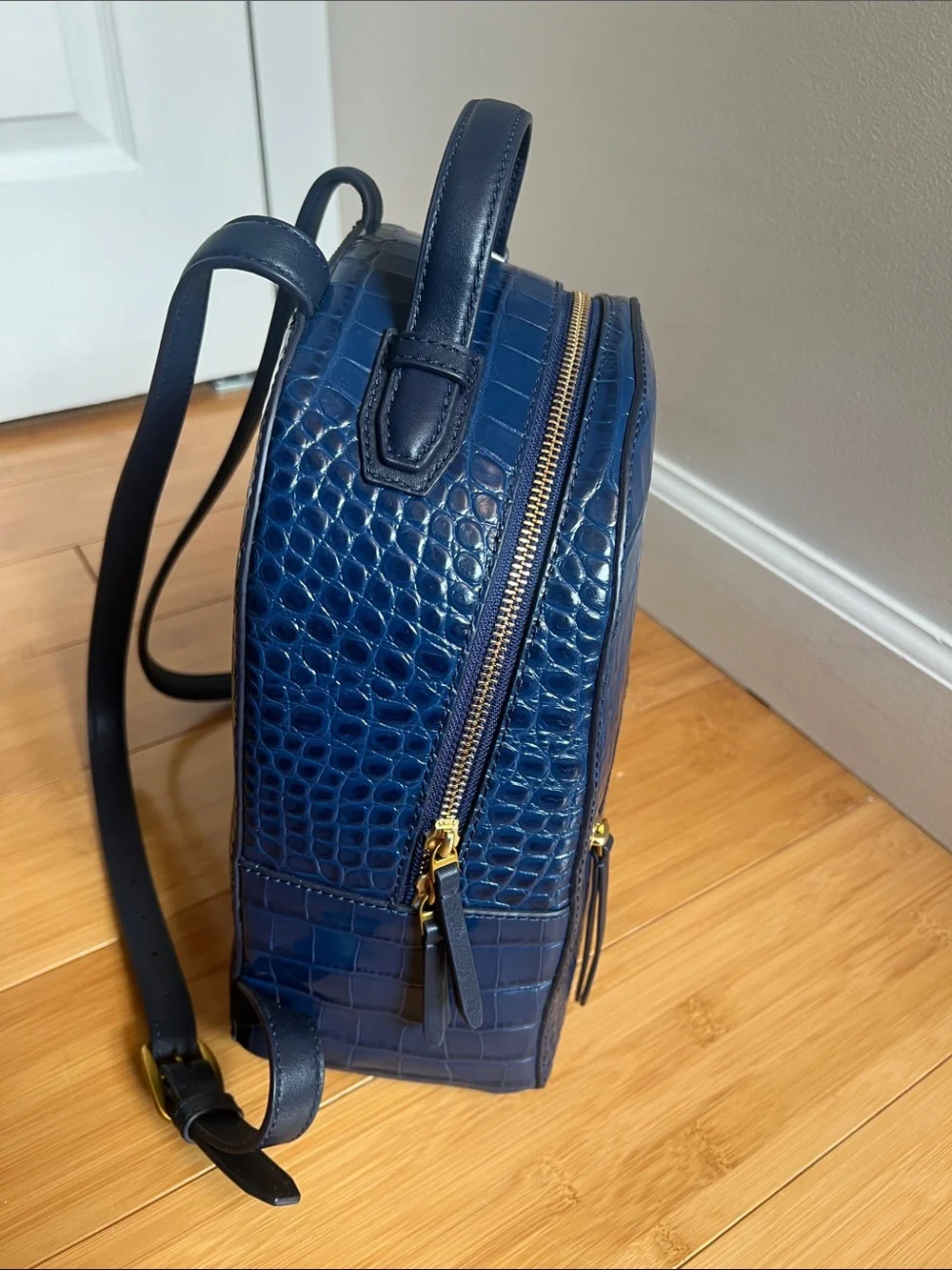 Tory Burch Croc Embossed Mini Backpack Women's Leather Backpack